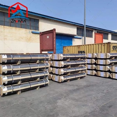 व्यास 75 मिमी-700 मिमी L1800-2700 मिमी UHP HP RP इलेक्ट्रोडो डी ग्राफ़िटो ग्राफ़िट इलेक्ट्रोड के साथ 4tpi 4tpil निप्पल के लिए Eaf Lf