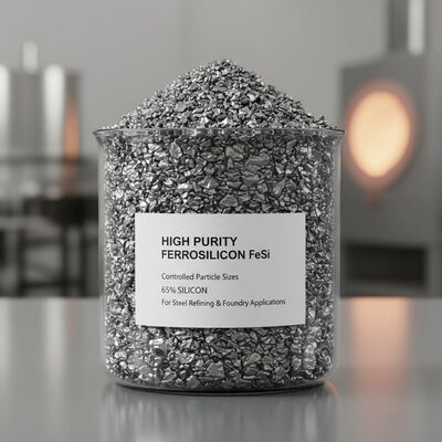 नियंत्रणित कण आकार के साथ उच्च शुद्धता वाले फेरोसिलिकॉन FeSi और स्टील रिफाइनिंग और फाउंड्री अनुप्रयोगों के लिए 65% सिलिकॉन